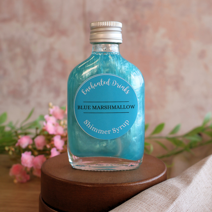 Blue Marshmallow Flavoured Shimmer Syrup for Drinks