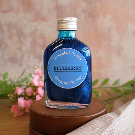 blueberry flavoured shimmer syrup for drinks