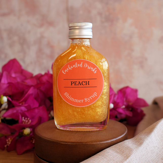 Peach Flavoured Shimmer Syrup for Drinks