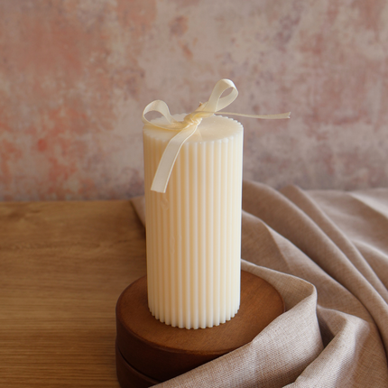 Ribbed Luxury Pillar Soy Wax Candle