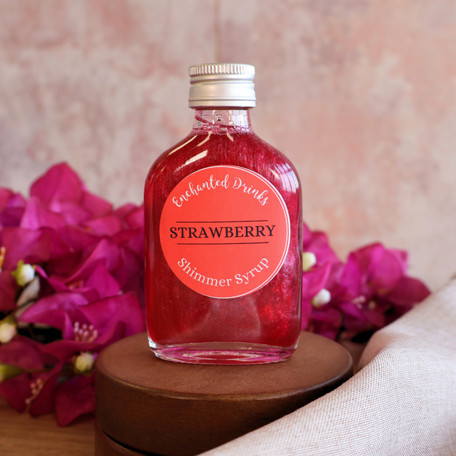 Strawberry Flavoured Shimmer Syrup for Drinks